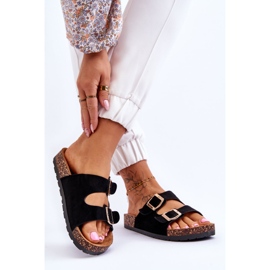 Sandales à enfiler pour femmes sur semelles en liège Noir Cortina 2