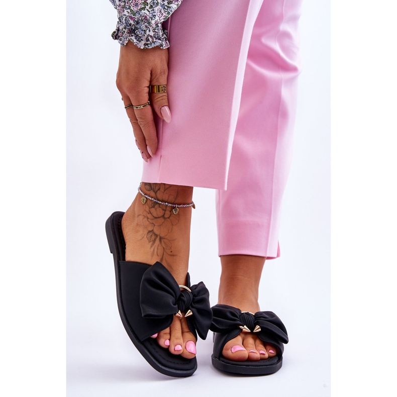 Evento Chaussons Femme Avec Nœud Noir Becky 1