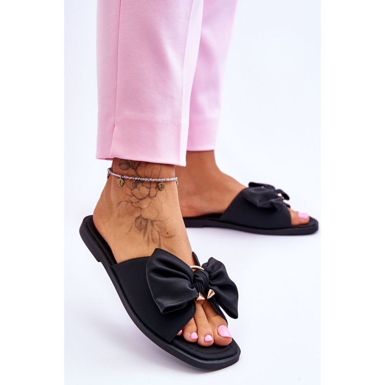 Evento Chaussons Femme Avec Nœud Noir Becky le noir 2 Evento Chaussons Femme Avec Nœud Noir Becky le noir 2