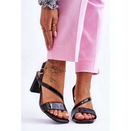 Sandales Laquées à Talon pour Femme Noir Carrie 1