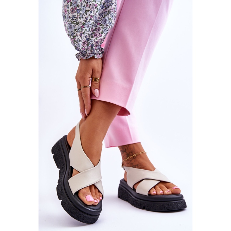 PE1 Sandales à plateforme Chester beiges à la mode 2