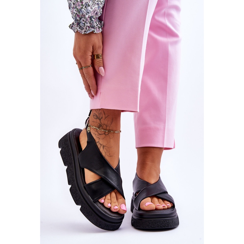 PE1 Sandales à plateforme Chester noires à la mode le noir 1