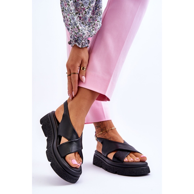 PE1 Sandales à plateforme Chester noires à la mode 2