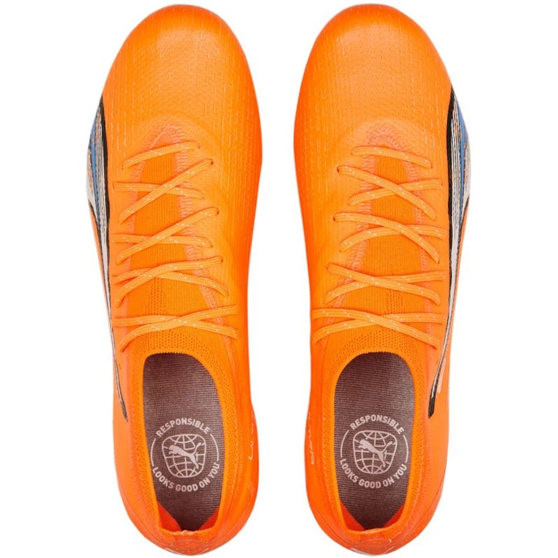 Chaussures de football Puma Ultra Ultimate FG/AG M 107163 01 orange oranges et rouges 2
