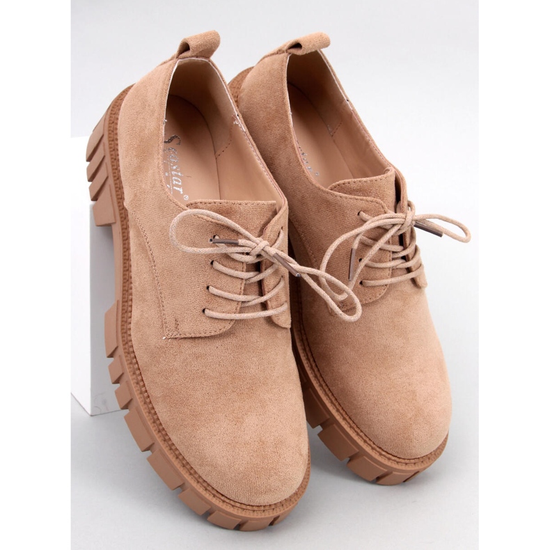 BM Amparo Mocassins plateforme en daim Kaki beige 2