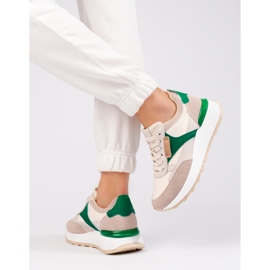 Chaussures de sport beiges à plateforme haute pour femmes de Shelovet 1