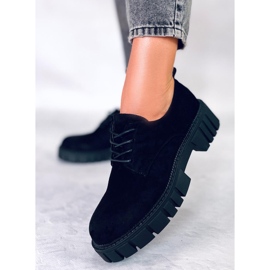 PA1 Amparo Mocassins plateforme en daim noir le noir 1