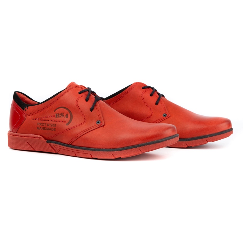 Polbut Chaussures en cuir pour hommes 2103 rouge 2