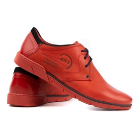 Polbut Chaussures en cuir pour hommes 2103 rouge 4
