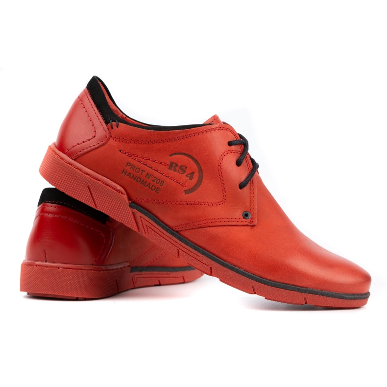 Polbut Chaussures en cuir pour hommes 2103 rouge 4