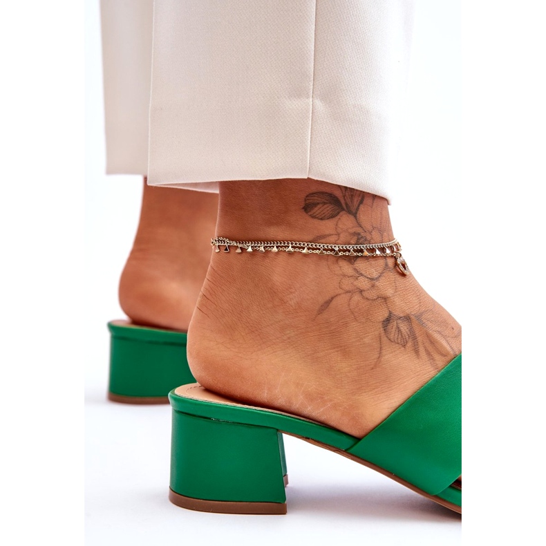 Joia Sandales en cuir à talons bas classiques Miley Green vert 4