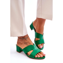 Joia Sandales en cuir à talons bas classiques Miley Green vert 3