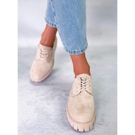PA1 Mocassins à plateforme en daim de Amparo Beige 4
