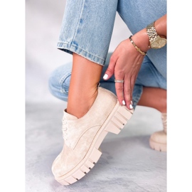 PA1 Mocassins à plateforme en daim de Amparo Beige 3