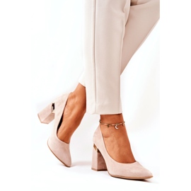 Lewski Shoes Escarpins Daim Lewski 3117 Beige 4