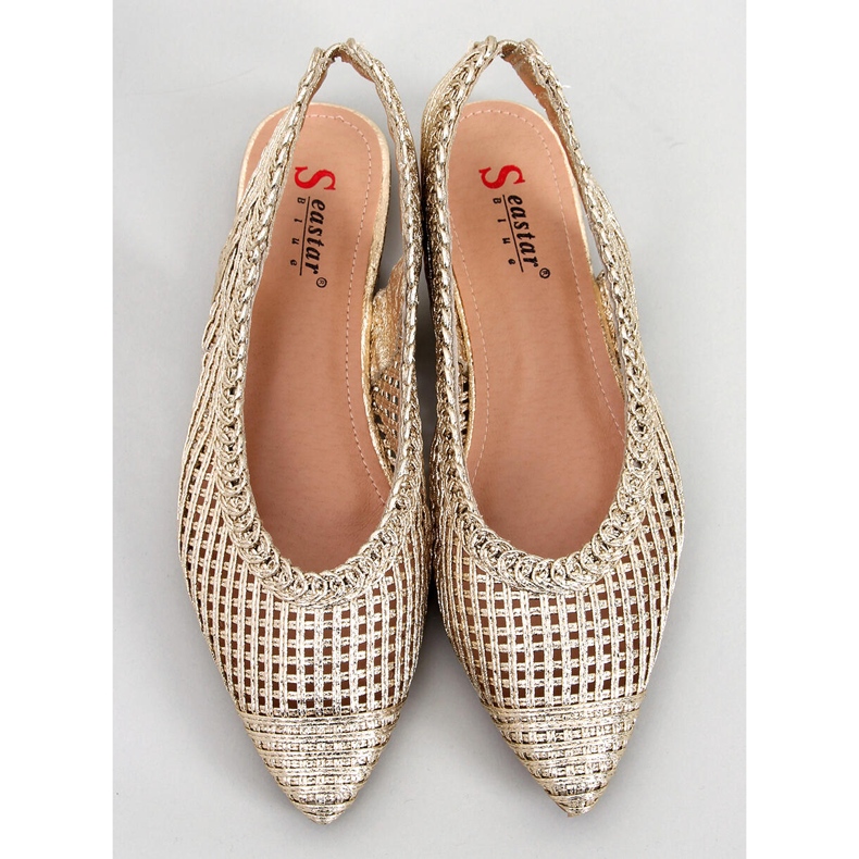 Seastar Grazia Gold Ballerines ajourées à talon ouvert doré 1