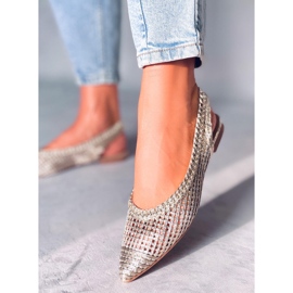 Seastar Grazia Gold Ballerines ajourées à talon ouvert doré 2