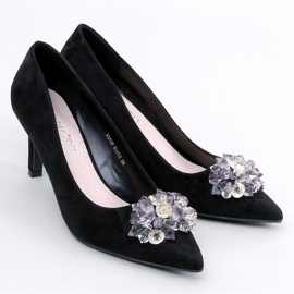 Breinne Clous en daim noir avec pierres le noir 5