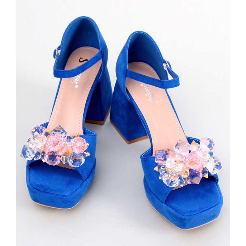Sandales à talons larges avec pierres Mirella Blue bleu 1