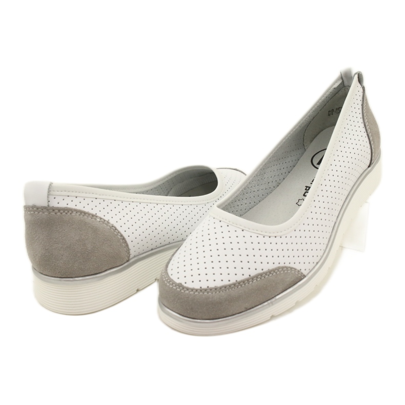 Ballerines femme en cuir ajouré Filippo Dp4524/23 blanc 3