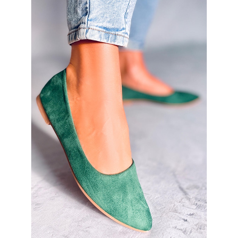 BM Keys Ballerines vertes semelle cuir 1