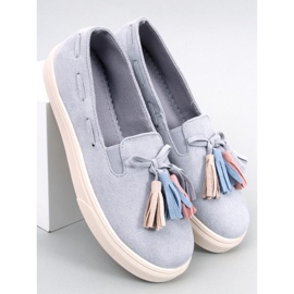 BM Baskets printanières Salma Grey à pompons gris 1
