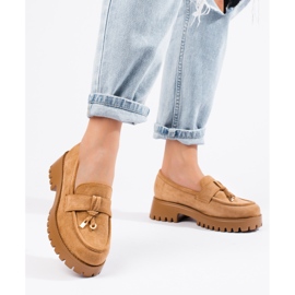 Mocassins femme marron à semelle épaisse de Shelovet brun 1