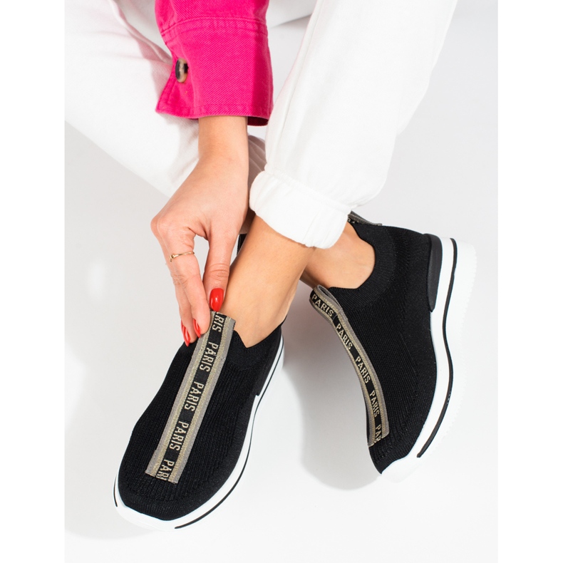 Chaussures de sport légères pour femmes sur la plateforme Shelovet noir 2