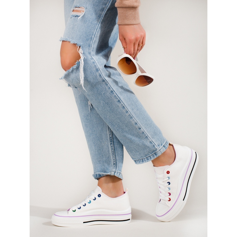 Baskets plateforme femme Shelovet blanc blanche 1