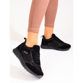 Baskets en daim noir Shelovet, femmes le noir 1