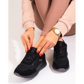 Baskets en daim noir Shelovet, femmes le noir 2