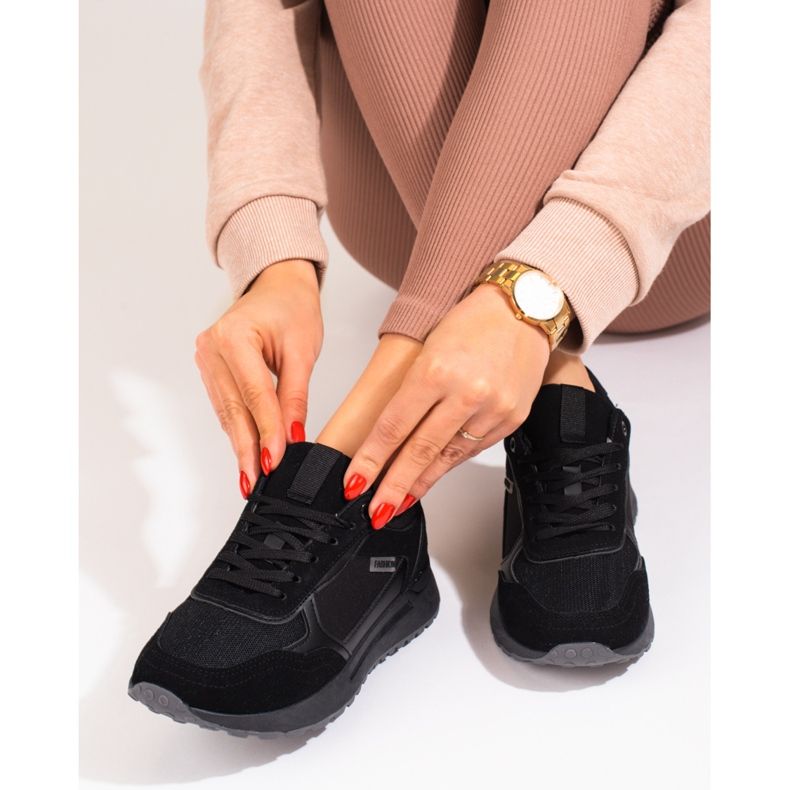 Baskets en daim noir Shelovet, femmes 2