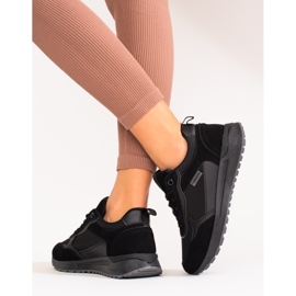 Baskets en daim noir Shelovet, femmes le noir 3