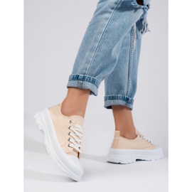 Baskets plateforme femme Shelovet beige 1 Baskets plateforme femme Shelovet beige 1