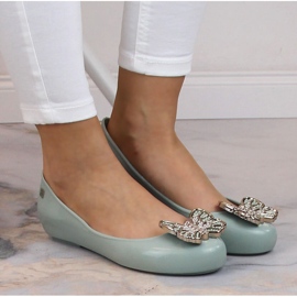 Ballerines élastiques parfumées confortables avec un papillon vert Zaxy LL285017 3