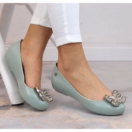 Ballerines élastiques parfumées confortables avec un papillon vert Zaxy LL285017 4