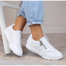 Chaussures de sport confortables pour femmes blanches Rieker M0100-80 1