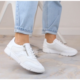 Chaussures de sport confortables pour femmes blanches Rieker M0100-80 2