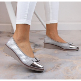 Chaussures compensées ajourées argentées femme Potocki SZ12037 2