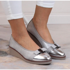 Chaussures compensées ajourées argentées femme Potocki SZ12037 3