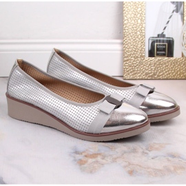Chaussures compensées ajourées argentées femme Potocki SZ12037 5