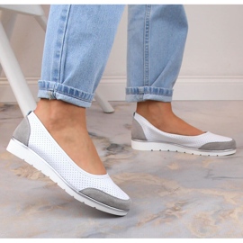Ballerines femme en cuir blanc ajouré Filippo DP4524 blanche 4