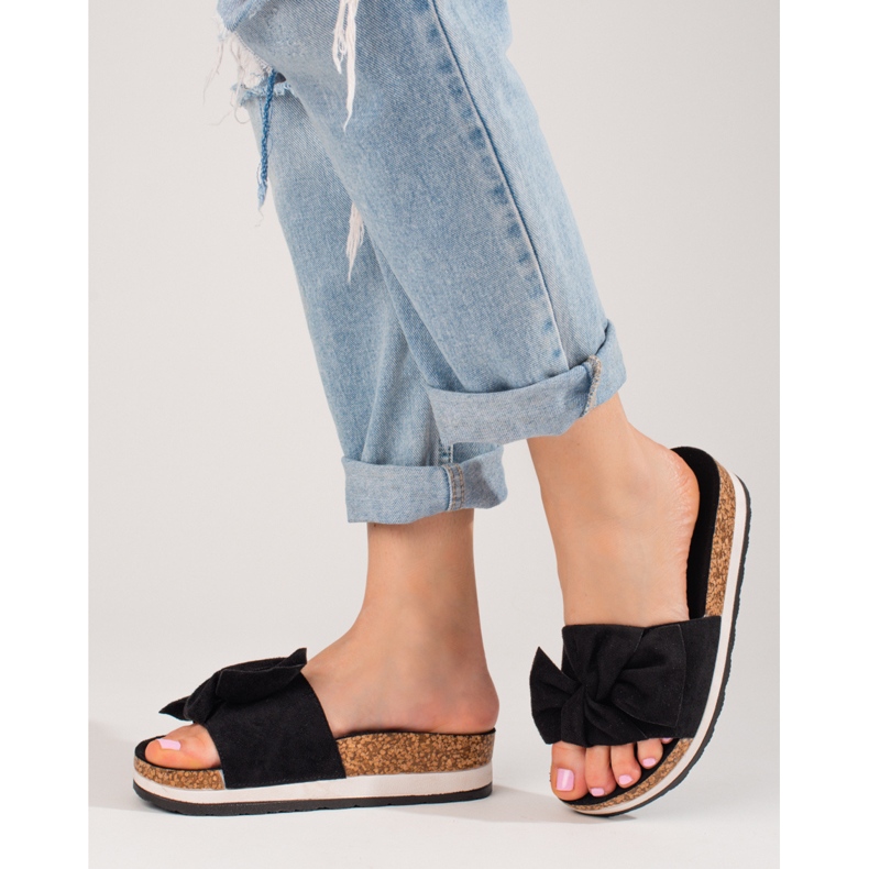 Chaussons plateforme daim femme Vinceza noir le noir 1