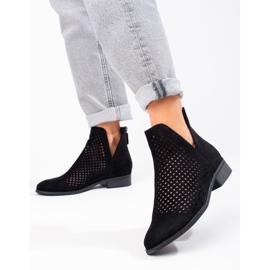 W. Potocki Boots femme printemps ajourées Potocki daim noir 1