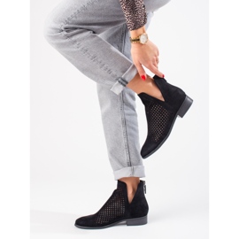 W. Potocki Boots femme printemps ajourées Potocki daim noir le noir 3