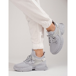 Baskets Shelovet grises ajourées pour femme 1