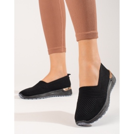 Baskets noires ajourées Shelovet, femmes le noir 1