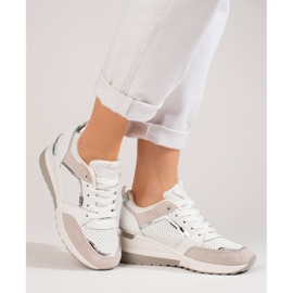 Baskets compensées femme Shelovet blanches 2