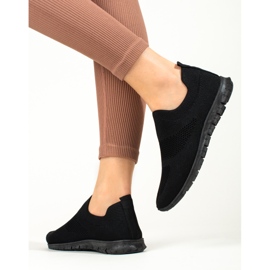 Chaussures de sport en tissu ajouré noir Shelovet le noir 1