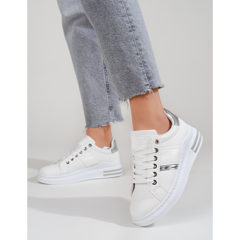 Bottines blanches pour femme à semelles épaisses Shelovet 1